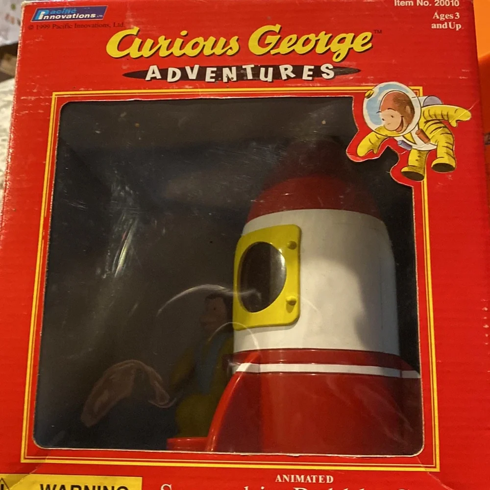 Vintage Curious George Adventure Animated space ship gum ball coin bank.